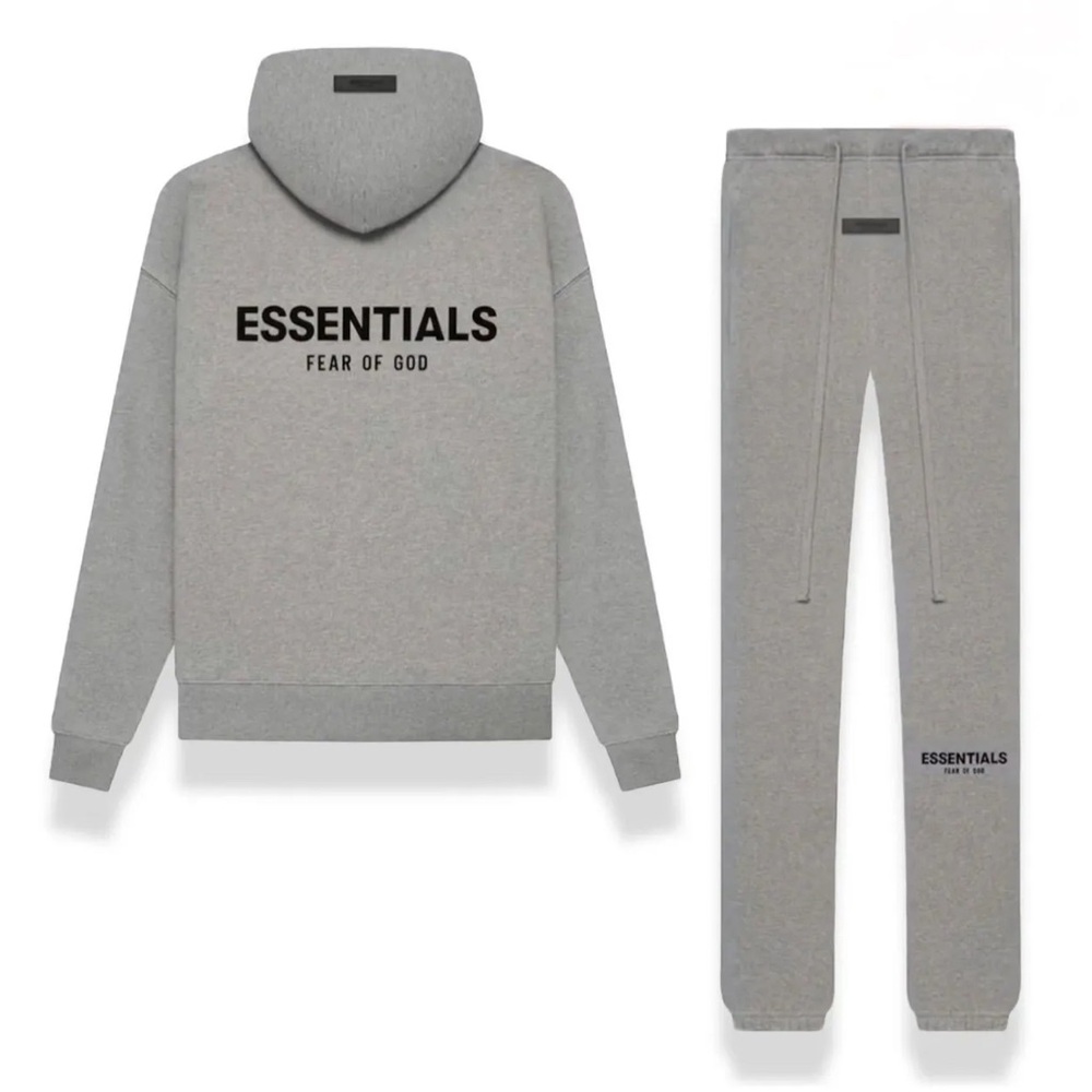 Essentials Fear of God Gray Hoodie and Sweatpants Set